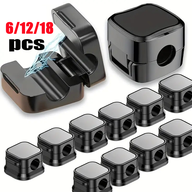 Wall Anchor Plastic - 6/12/18 PCS Magnetic Cable Organiser Clips