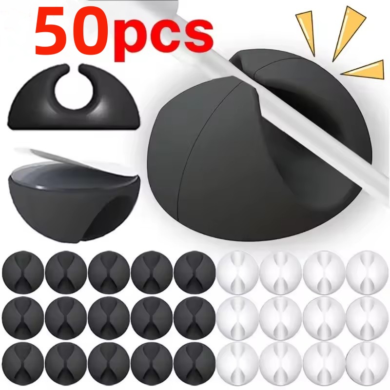 Cable Staple Clip - 5/50Pcs Cable Clip Winder Organizer Round