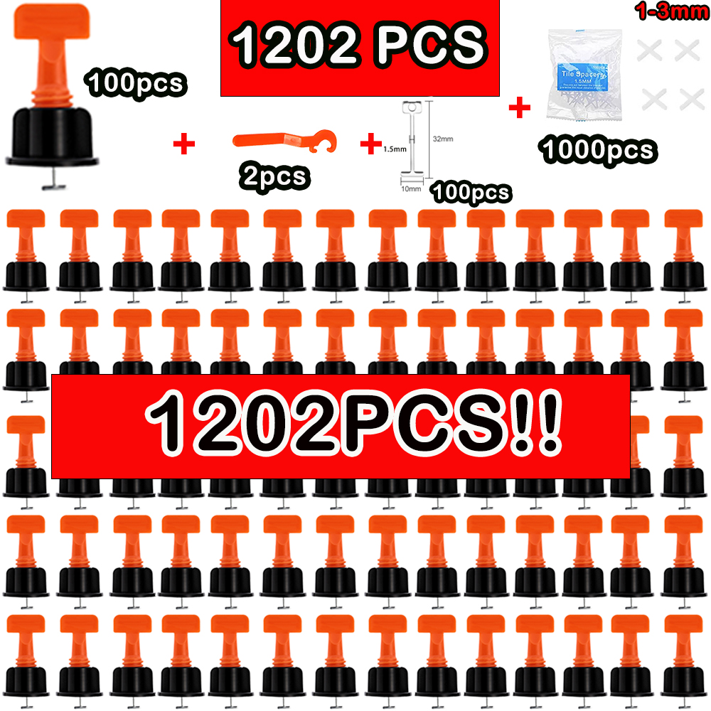 Tile Leveling Clip - 11-1202PCS Floor Tile Leveling System Clips