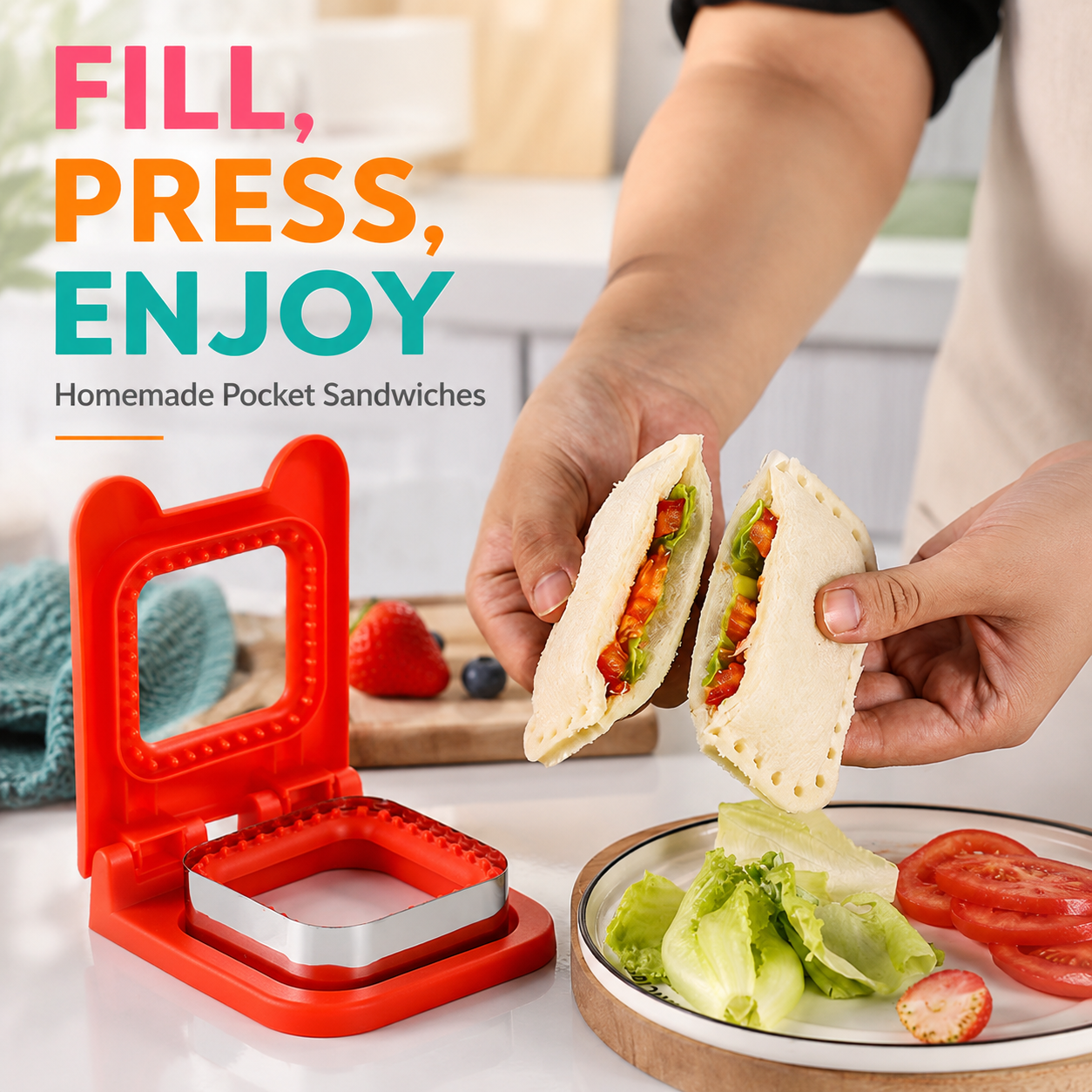 Home Improvement Diy - Pocket Sandwich Maker Stainless Steel Bread