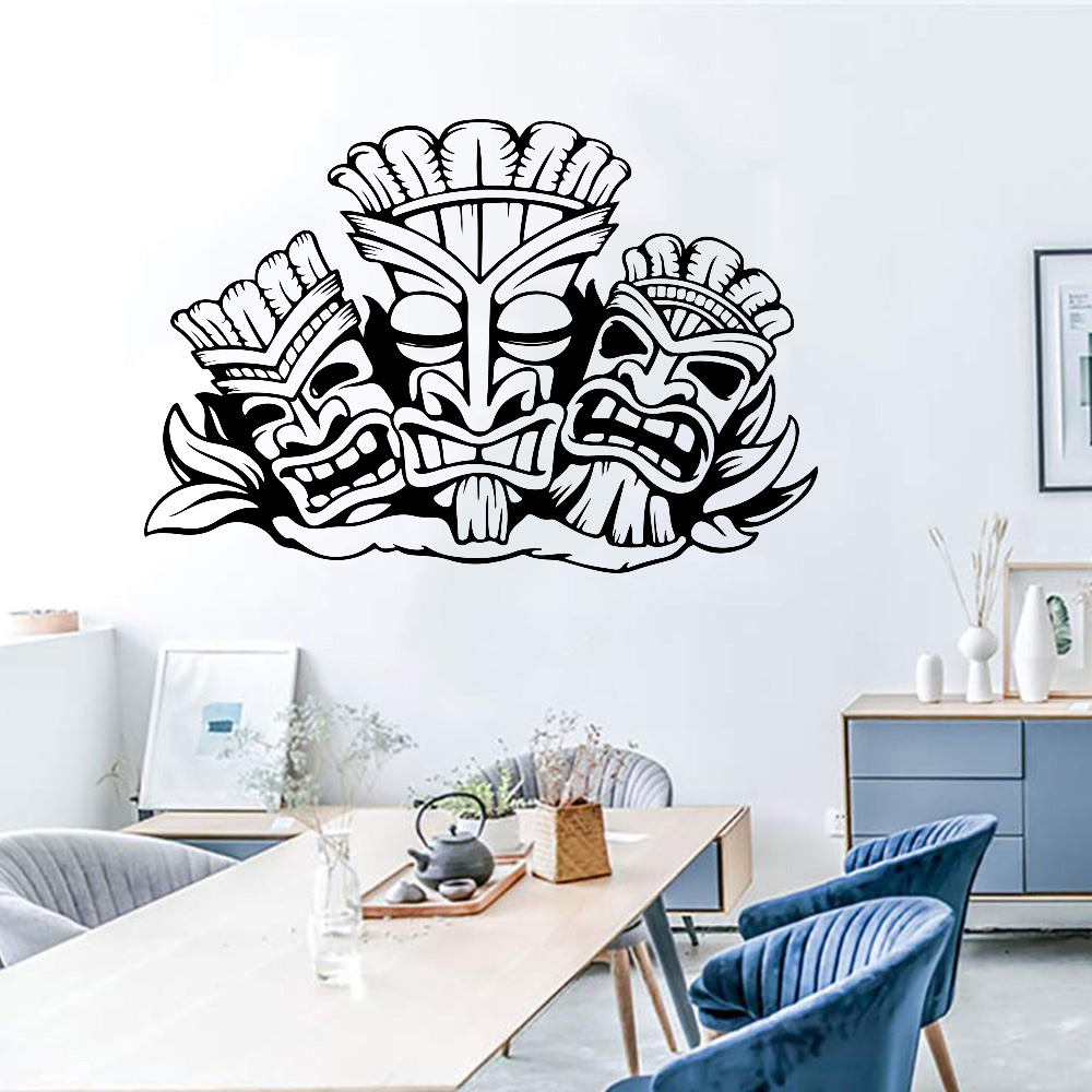 Vinyl Floor Plank - Hawaiian Totem Wall Sticker Aloha Hawaii
