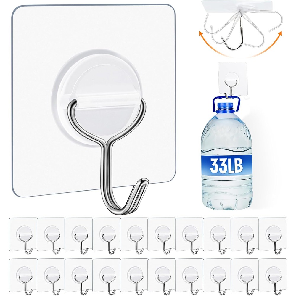 Home Improvement In - Heavy Duty Adhesive Wall Hooks 33lb
