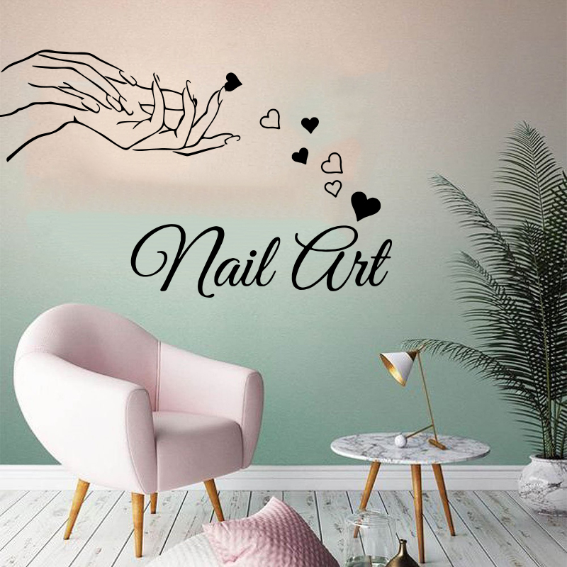 Vinyl Floor Plank - Beauty Nail Salon Girl Hand Wall