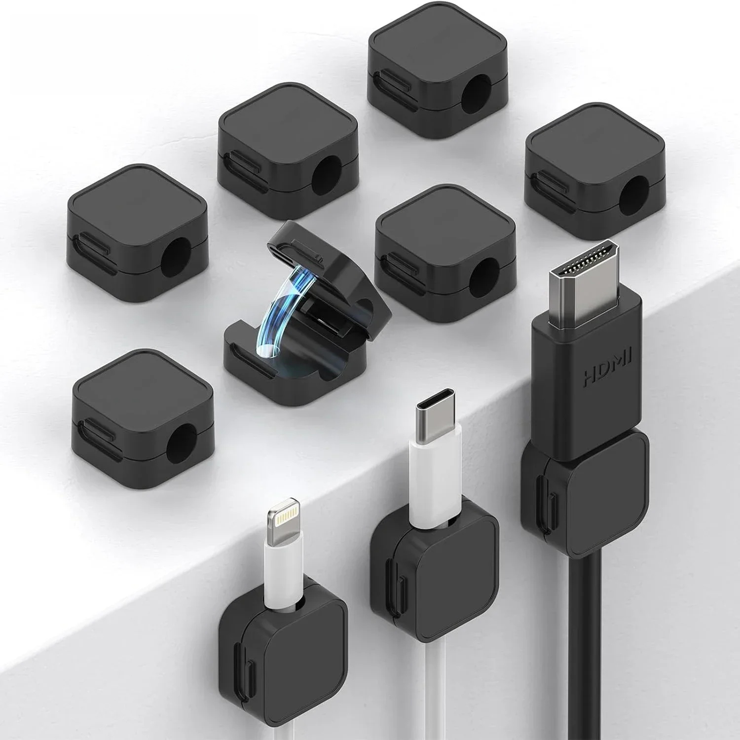 Wall Anchor Plastic - ​Magnetic Cable Clips Adjustable Cord Holder