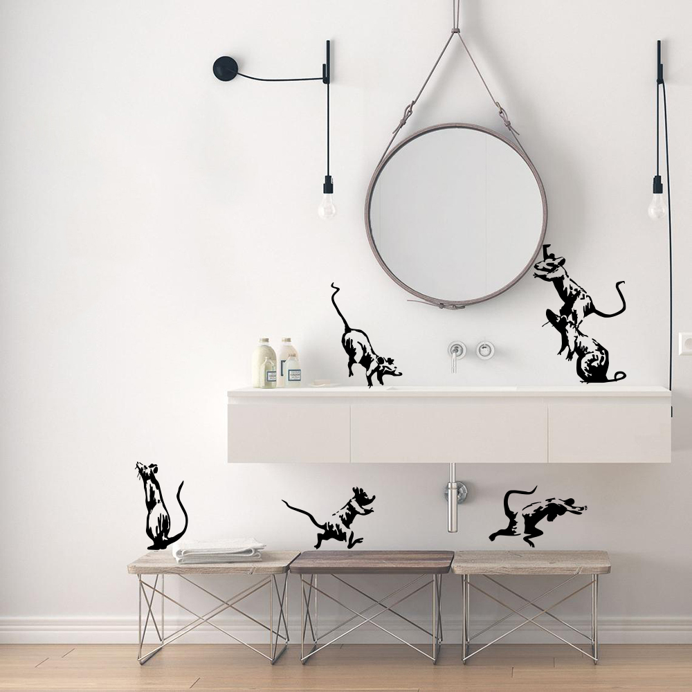 5Pcs Banksy Toilet Rats Wall S - Vinyl Floor Plank review and price