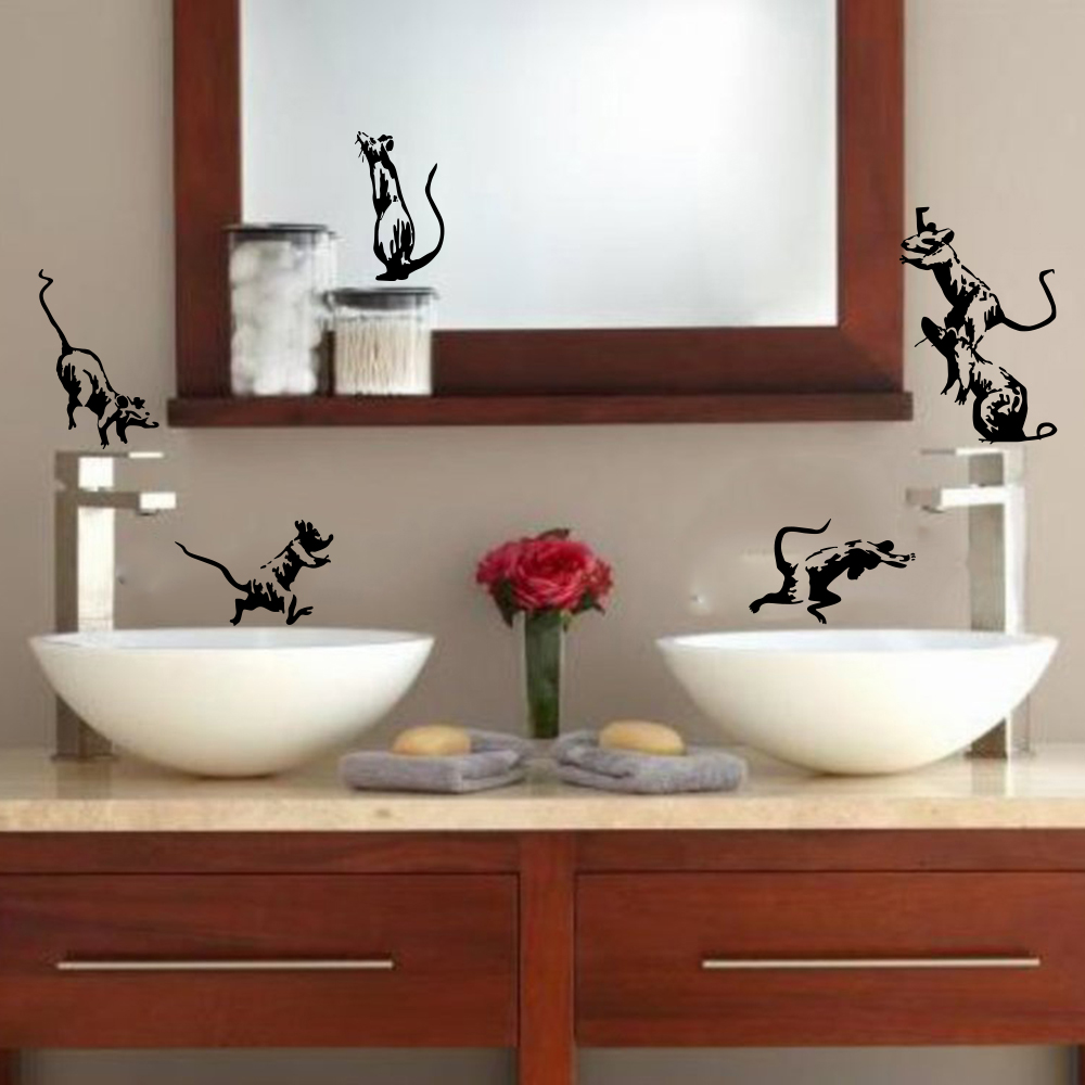 5Pcs Banksy Toilet Rats Wall S - Vinyl Floor Plank review and price