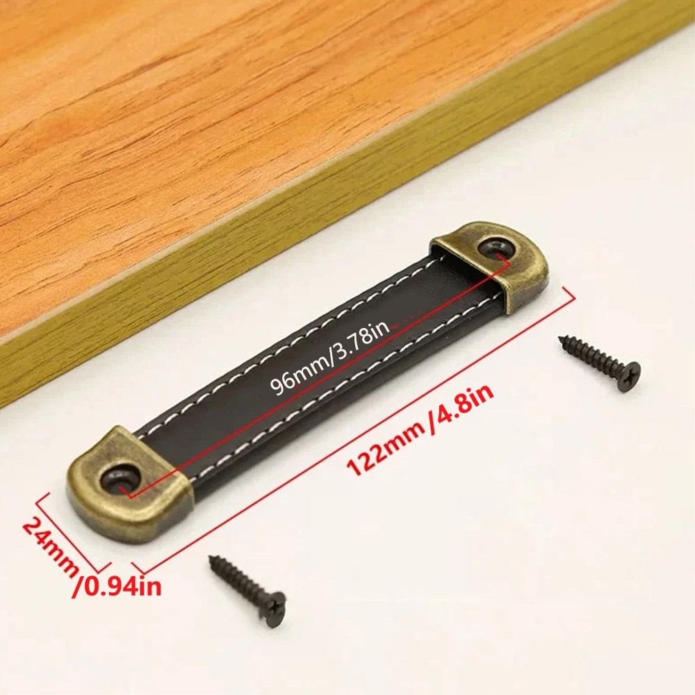 Vintage With Screws Leather Ha - Cabinet Handle Pull review and price