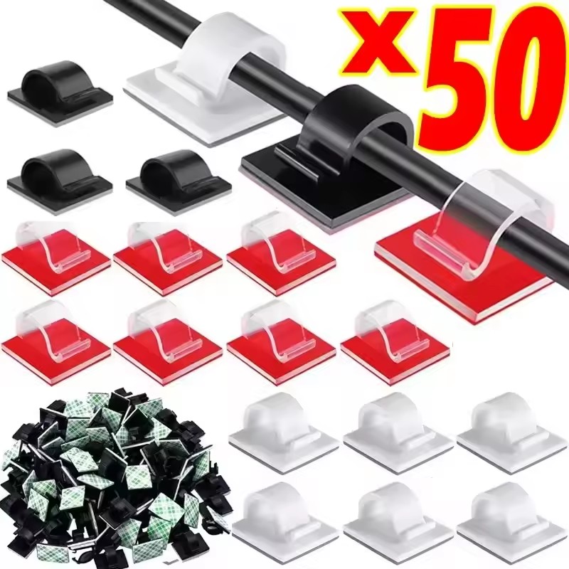 50pcs Self Adhesive Outdoor Ca - Cable Staple Clip review and price