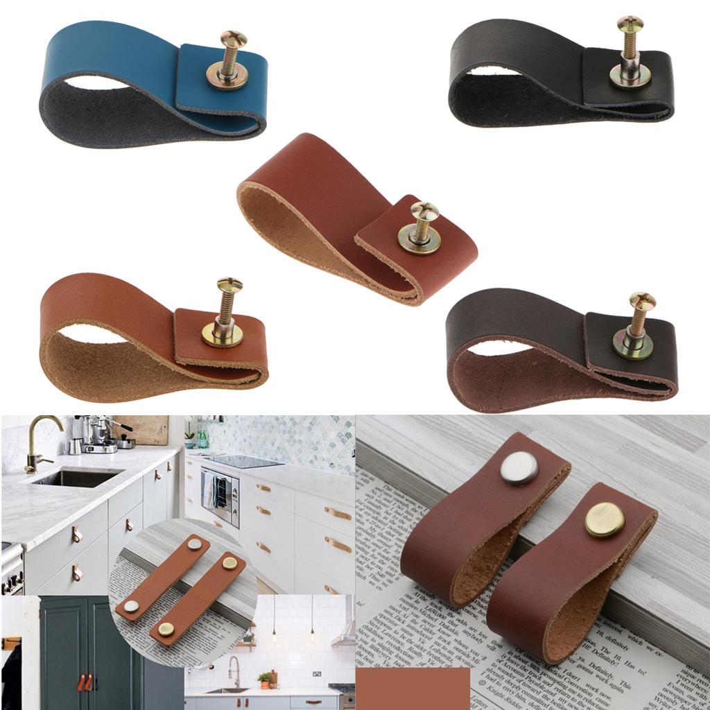 Handmade Leather Drawer Pulls  - Cabinet Handle Pull review and price