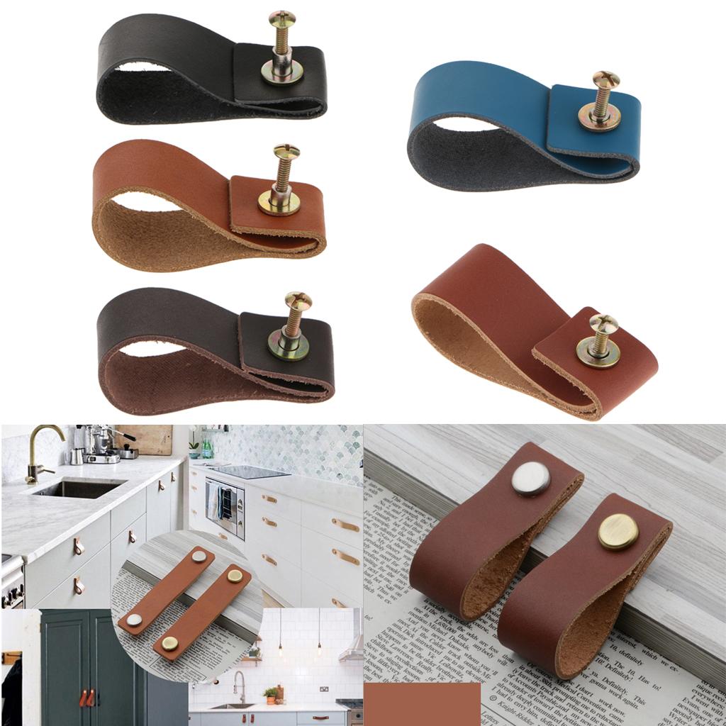 Handmade Leather Drawer Pulls  - Cabinet Handle Pull review and price